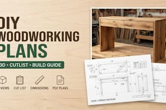 create professional DIY woodworking plans with detailed drawings and cut list