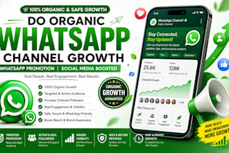 do organic whatsapp channel growth, whatsapp promotion, social media boosted