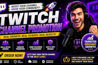 boost twitch promotion, channel promotion and live viewers