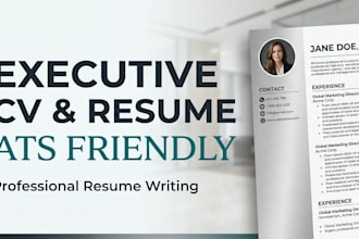 write an executive level ats friendly resume
