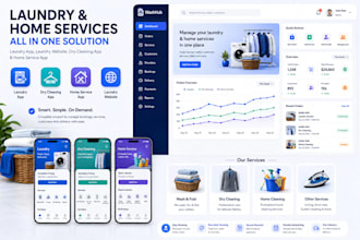 design laundry app, laundry website, dry cleaning app, home service app