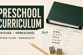 create preschool curriculum, educational worksheets and kindergarten lesson plan