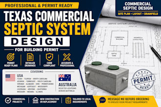 design texas commercial septic system for building permit