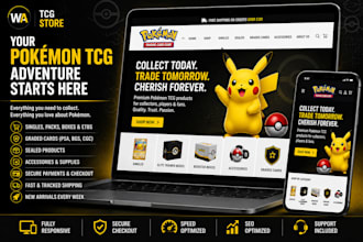build a pokemon tcg store, trading card shop and collectibles website