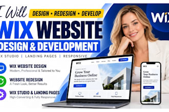 build wix website design, wix development, wix studio, redesign, landing page