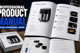 design professional product manual, user guide,instruction manual and handbook
