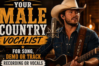 be a modern country vocalist for your song or instrumental track and demo