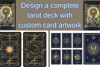 design a complete tarot deck with custom card artwork