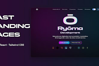build a fast responsive landing page with astro react and tailwind CSS