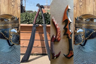 create custom cosplay armor props helmet weapon eva foam dark fantasy knight