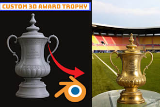 design custom 3d trophy, award and medal models for 3d printing