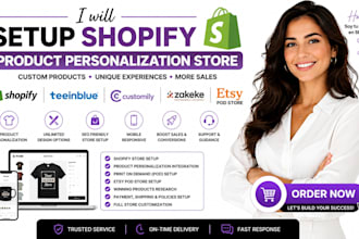 setup shopify teeinblue customily zakeke product personalization etsy pod store