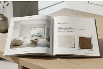 creative direction furniture catalog, lookbook and product brochure layout