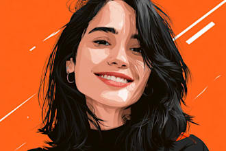 draw cartoon vector portrait with your face