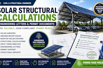 provide solar structural calculations engineering letters and permit documents