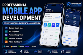 build a professional mobile app with API and payment integration