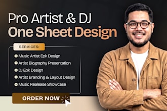 design an artist one sheet for single, ep and album release promotion