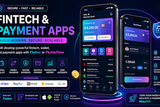 develop a fintech payment mobile app with flutter flutterflow developer
