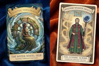 draw tarot card character illustration art from your concept