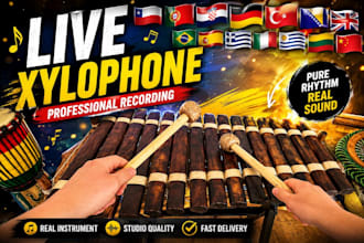 record flute, kalimba hand pan tongue drum, xylophone, vibraphone