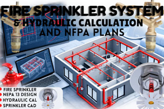design fire sprinkler system, hydraulic calculations and nfpa plans