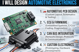 design automotive pcb, ecu, can bus, embedded firmware and custom electronics