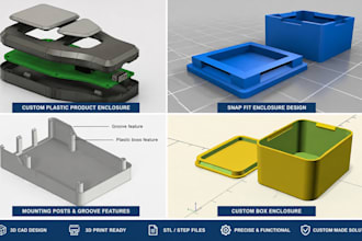 design custom plastic enclosure snap fit housing 3d cad for 3d printing