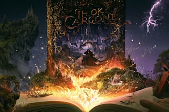 design a sci fi fantasy book cover design that sells