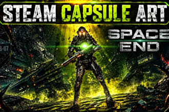 design steam capsule art, steam capsule banner, game cover art steam capsule art