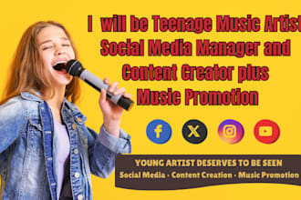 be teenage music artist social media manager and content creator music promotion