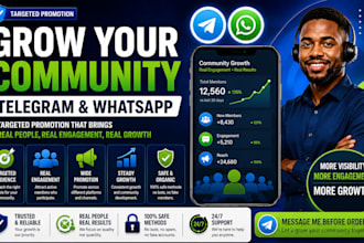 promote telegram or whatsapp community for real engagement
