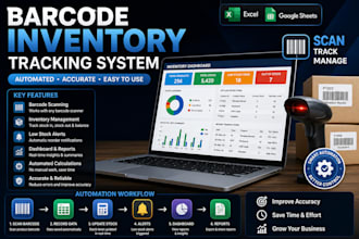 create barcode inventory tracking system excel or google sheets