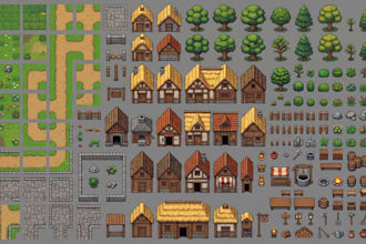create top down pixel art tileset tilemap rpg game environment assets 2d pack