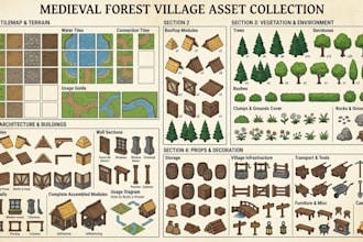 create full 2d game assets, environments tilesets props and indie game world art