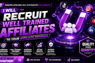 recruit targeted affiliates to grow your affiliate program and sales