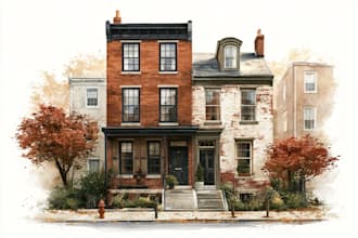 paint a watercolor house portrait
