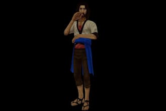 model, rig and animate lowpoly retro 3d psx, ps1 character, game asset, y2k, n64