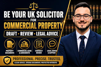 be your uk solicitor to draft, review and legal advice commercial property