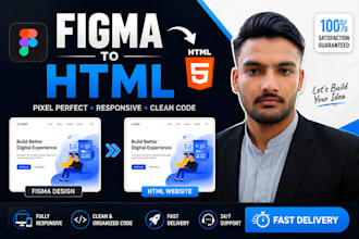 convert figma to pixel perfect responsive HTML CSS website