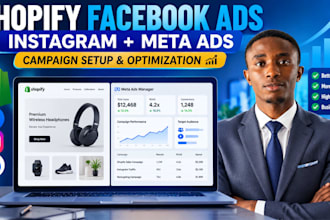 setup shopify facebook ads, instagram ads and meta ads campaign