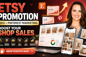 do etsy promotion, etsy seo, pinterest marketing and boost etsy shop sales