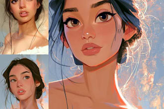portrait into a disney style cartoon