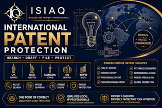 do patent search draft and file utility design patent pct non provisional patent