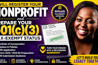 register your nonprofit and prepare your 501c3 irs tax exemption