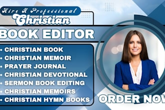 edit christian devotional memoir, sermon prayer book editing, scripture journal