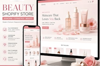 design a shopify skincare, beauty and cosmetics store