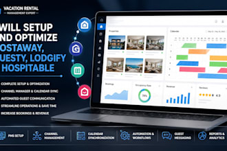 setup and optimize hostaway, guesty, lodgify and hospitable