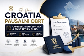 file your croatia pausalni obrt quarterly lump sum tax and po sd return filing