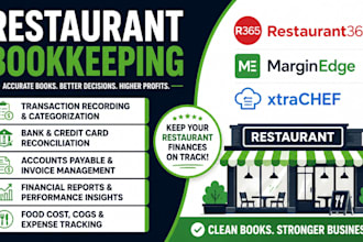 handle restaurant bookkeeping using restaurant365, marginedge, and xtrachef