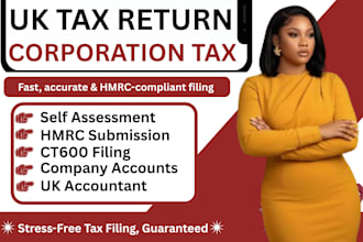 do your UK tax return and UK self assessment for hmrc, corporation tax